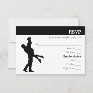 Tarjeta de RSVP de Pareja Silueta Moderna