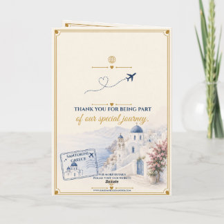 Tarjeta de RSVP de Pasaporte para Boda en Santorin