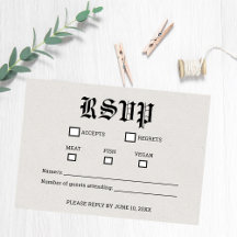 Tarjeta de RSVP de periódico nostálgico para boda