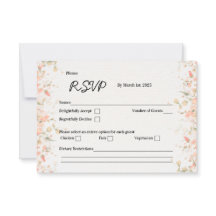Tarjeta de RSVP de Pétalo de Melocotón