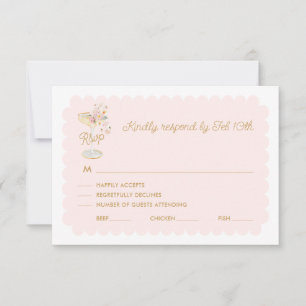 Tarjeta de RSVP de Pétalos Elegantes y Prosecco