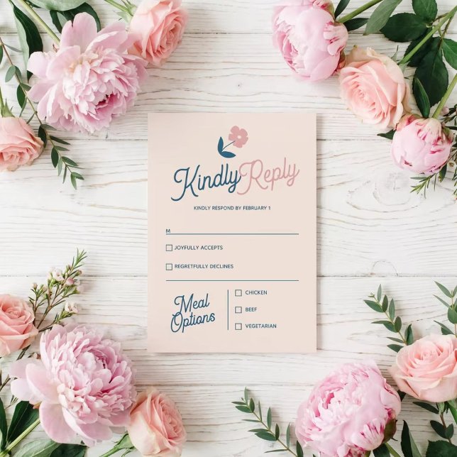 Tarjeta de RSVP de Pétalos Pastel de Primavera (Subido por el creador)