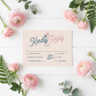 Tarjeta de RSVP de Pétalos Pastel de Primavera