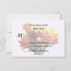 Tarjeta de RSVP de Ramo de Primavera con Tulipanes