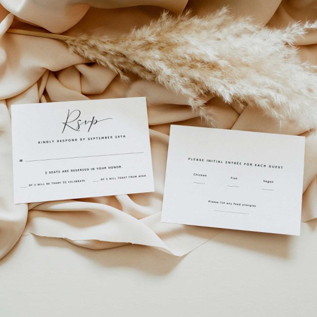 Tarjeta de RSVP de recuento de dos invitados | Ele (Subido por el creador)