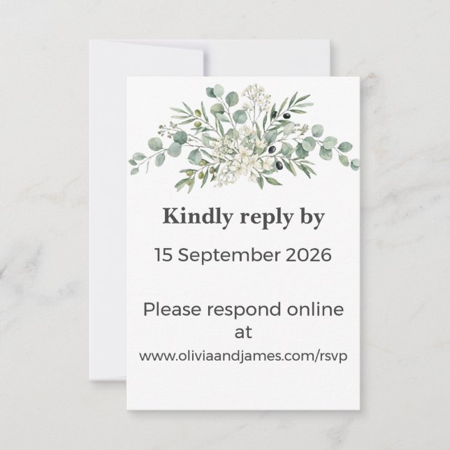 Tarjeta de RSVP de Romance de Jardín Botánico (Anverso)