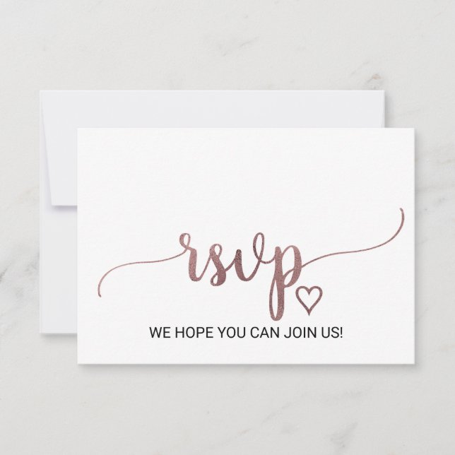 Tarjeta de RSVP de sitio web de boda con caligrafí (Anverso)