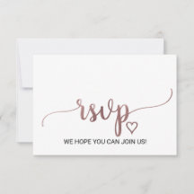 Tarjeta de RSVP de sitio web de boda con caligrafí