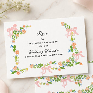 Tarjeta de RSVP de sitio web de boda de jardín roc