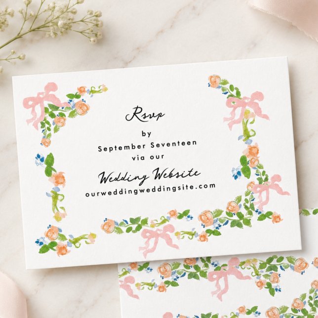 Tarjeta de RSVP de sitio web de boda de jardín roc (Subido por el creador)