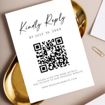 Tarjeta de RSVP de sitio web de código QR moderno