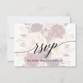 Tarjeta de RSVP de sitio web floral desvanecida co