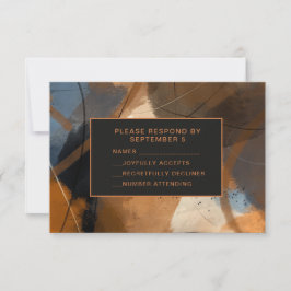 Tarjeta de RSVP de terracota abstracta boda única