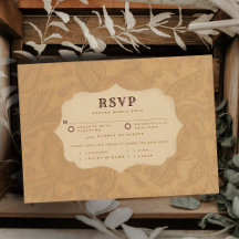 Tarjeta de RSVP de Terracota Crema Herrada Occiden