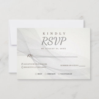 Tarjeta de RSVP de Textura de Línea Abstracta