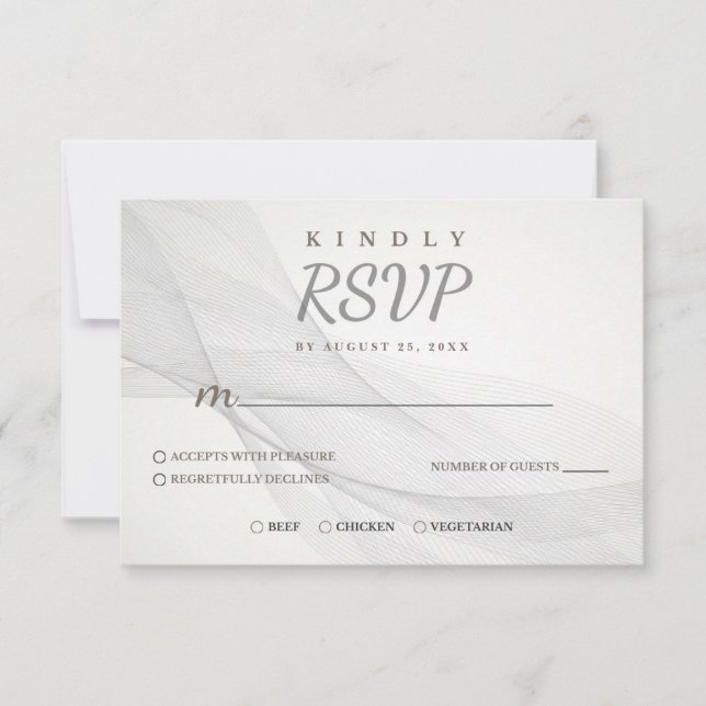 Tarjeta de RSVP de Textura de Línea Abstracta (Anverso)