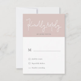 Tarjeta de RSVP de Tono Rosado Moderno Pastel Lige