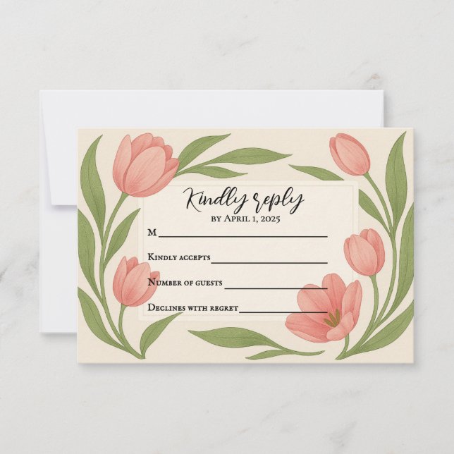 Tarjeta de RSVP de Tulip Ever After (Anverso)