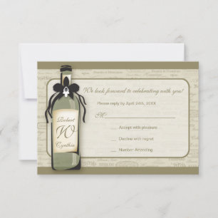 Tarjeta de RSVP de Variedad de Vino y Botella Capr