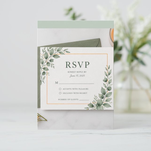 Tarjeta de RSVP de Vegetación Mínima, Respuesta de (Anverso de pie)