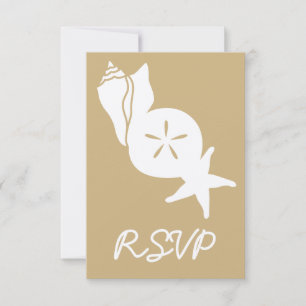 Tarjeta de RSVP de Verano Conchas en Arena