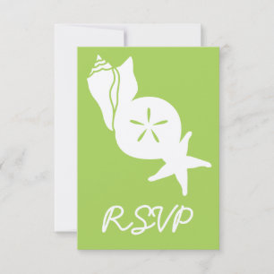 Tarjeta de RSVP de Verano Conchas en Peridot