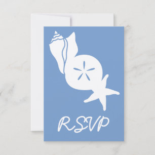 Tarjeta de RSVP de Verano Conchas en Periwinkle