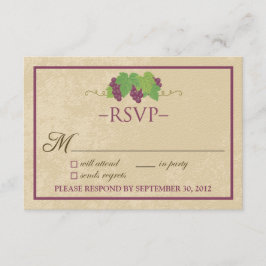 Tarjeta de RSVP de viñedo (diseño de pergamino)