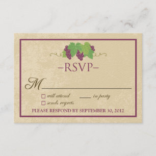 Tarjeta de RSVP de viñedo (diseño de pergamino)