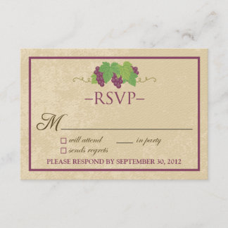 Tarjeta de RSVP de viñedo (diseño de pergamino)