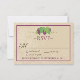 Tarjeta de RSVP de viñedo (diseño de pergamino)