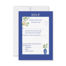 Tarjeta de RSVP del Encantado Jardín Azul