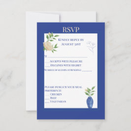 Tarjeta de RSVP del Encantado Jardín Azul
