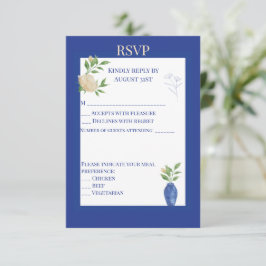 Tarjeta de RSVP del Encantado Jardín Azul