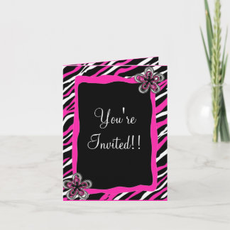 Tarjeta de RSVP del estampado de zebra