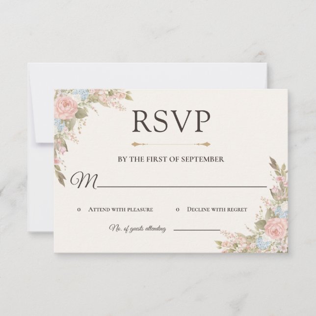 Tarjeta de RSVP del Jardín Francés (Anverso)