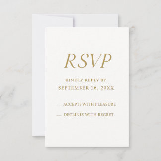 Tarjeta de RSVP Digital Dorada Elegante | Tarjeta 