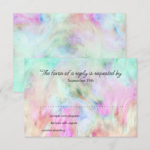 Tarjeta de RSVP Diseño de Tie Dye Acuático