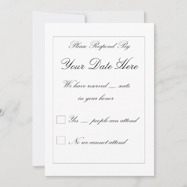 Tarjeta de RSVP elegante (Anverso)