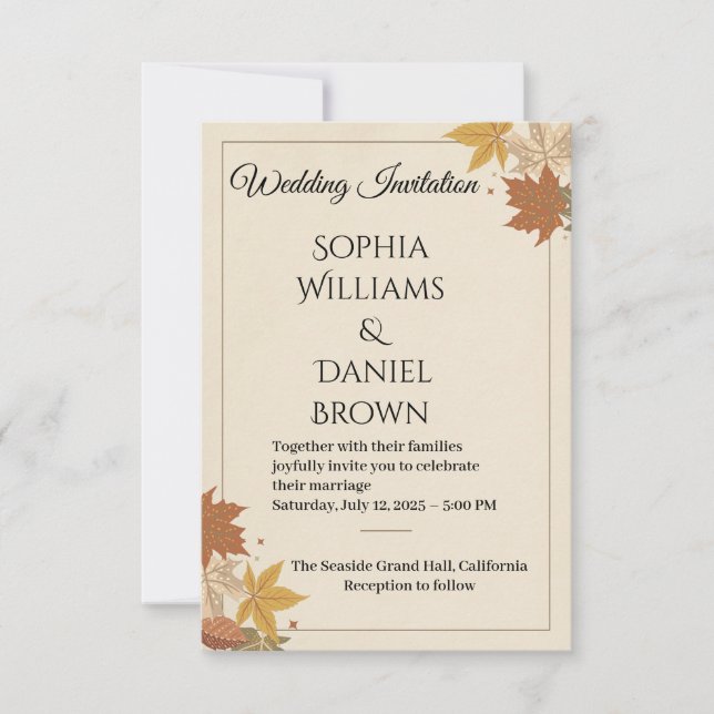 Tarjeta de RSVP elegante – Colección de boda verde (Anverso)