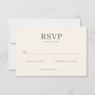 Tarjeta de RSVP elegante en blanco apagado
