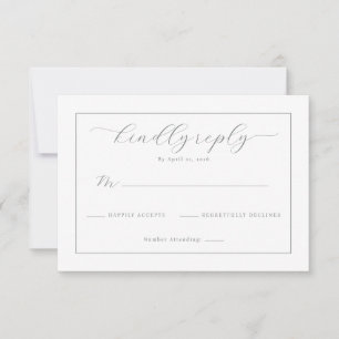 Tarjeta de RSVP Elegante en Escala de Grises