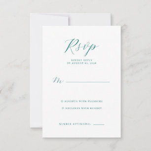 Tarjeta de RSVP Elegante Turquesa