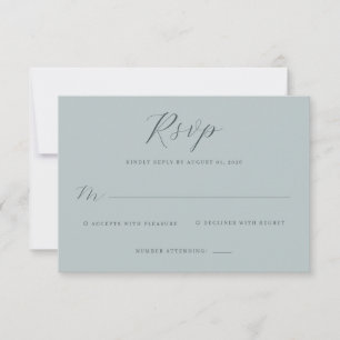 Tarjeta de RSVP Elegante Verde Acuario