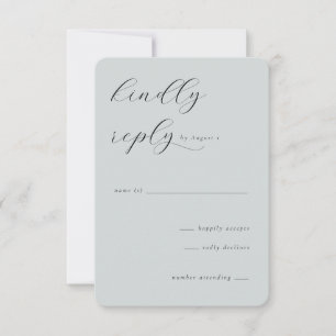 Tarjeta de RSVP Elegante Verde Acuático