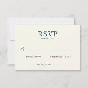 Tarjeta de RSVP Elegante Verde Azulado