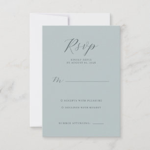 Tarjeta de RSVP Elegante Verde Azulado