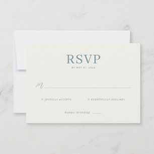 Tarjeta de RSVP Elegante Verde Azulado