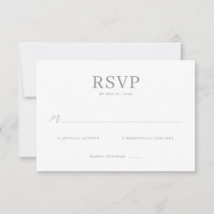 Tarjeta de RSVP en escala de grises elegante