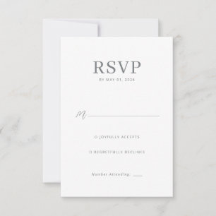 Tarjeta de RSVP en escala de grises elegante
